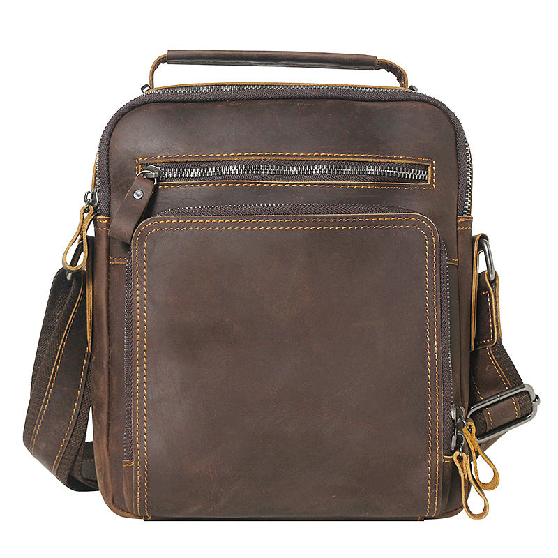 Trendy Men's Senior Leather Crazy Horse Men's Messenger Bags