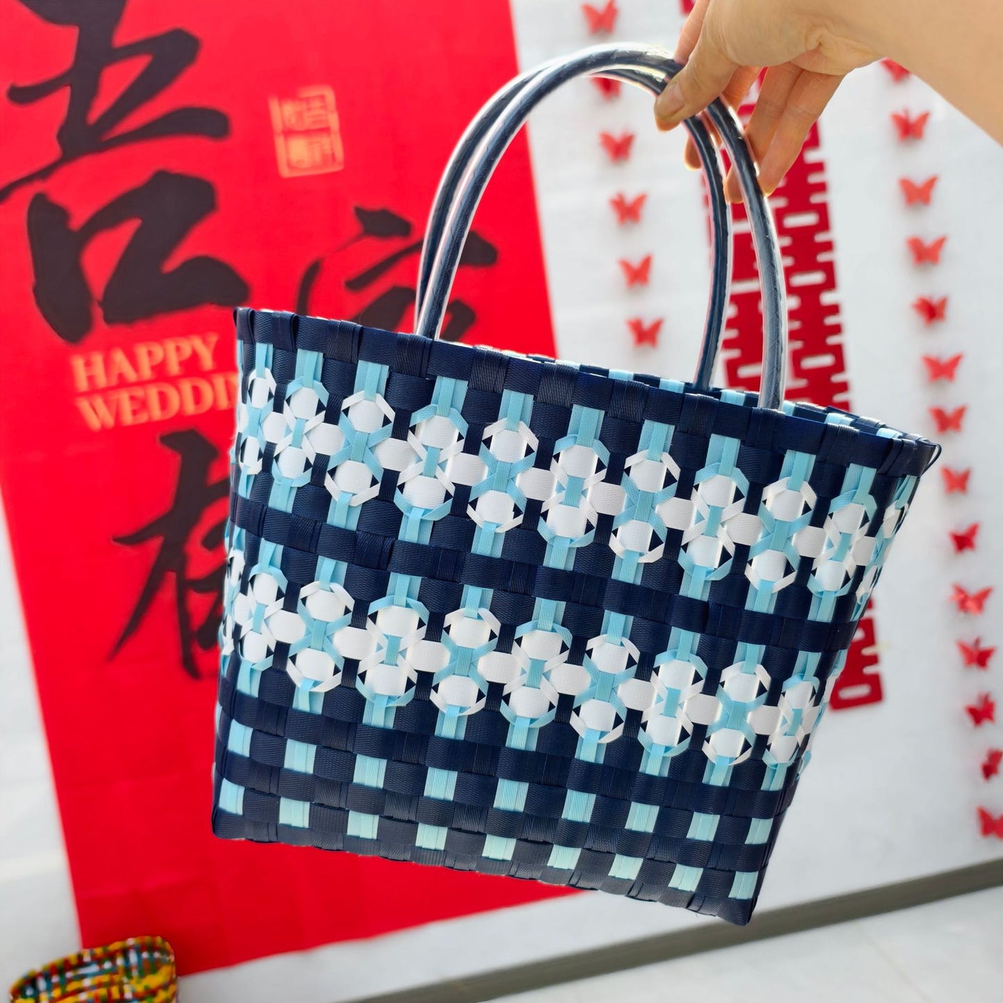 Women's Vegetable Basket Super Popular Colorful Large Capacity Woven Window Women's Handbag