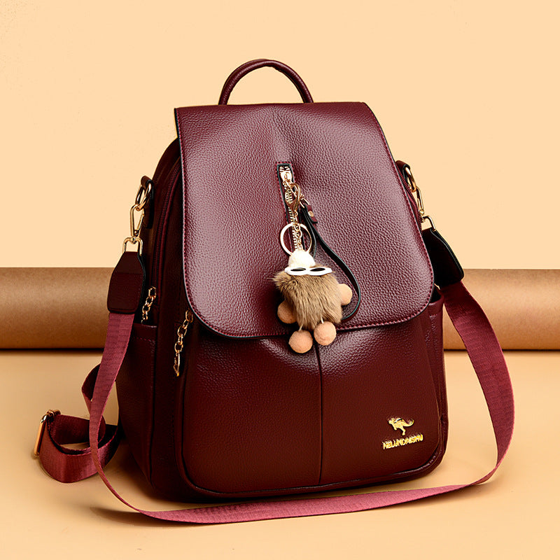 Women's Versatile Fashion Large Capacity Soft Leather Mother Bags