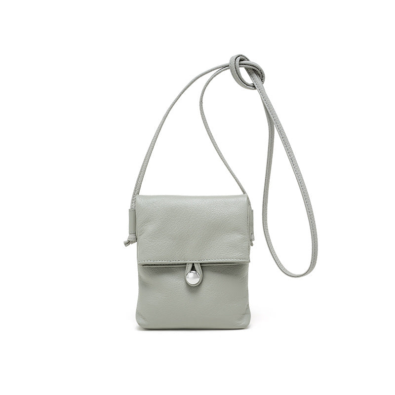 Women's Mini Fashion Vertical First Layer Cowhide Phone Bags
