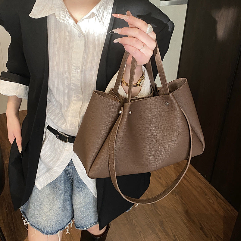 Women's High-grade Lychee Pattern Fashion Style Design Handbags