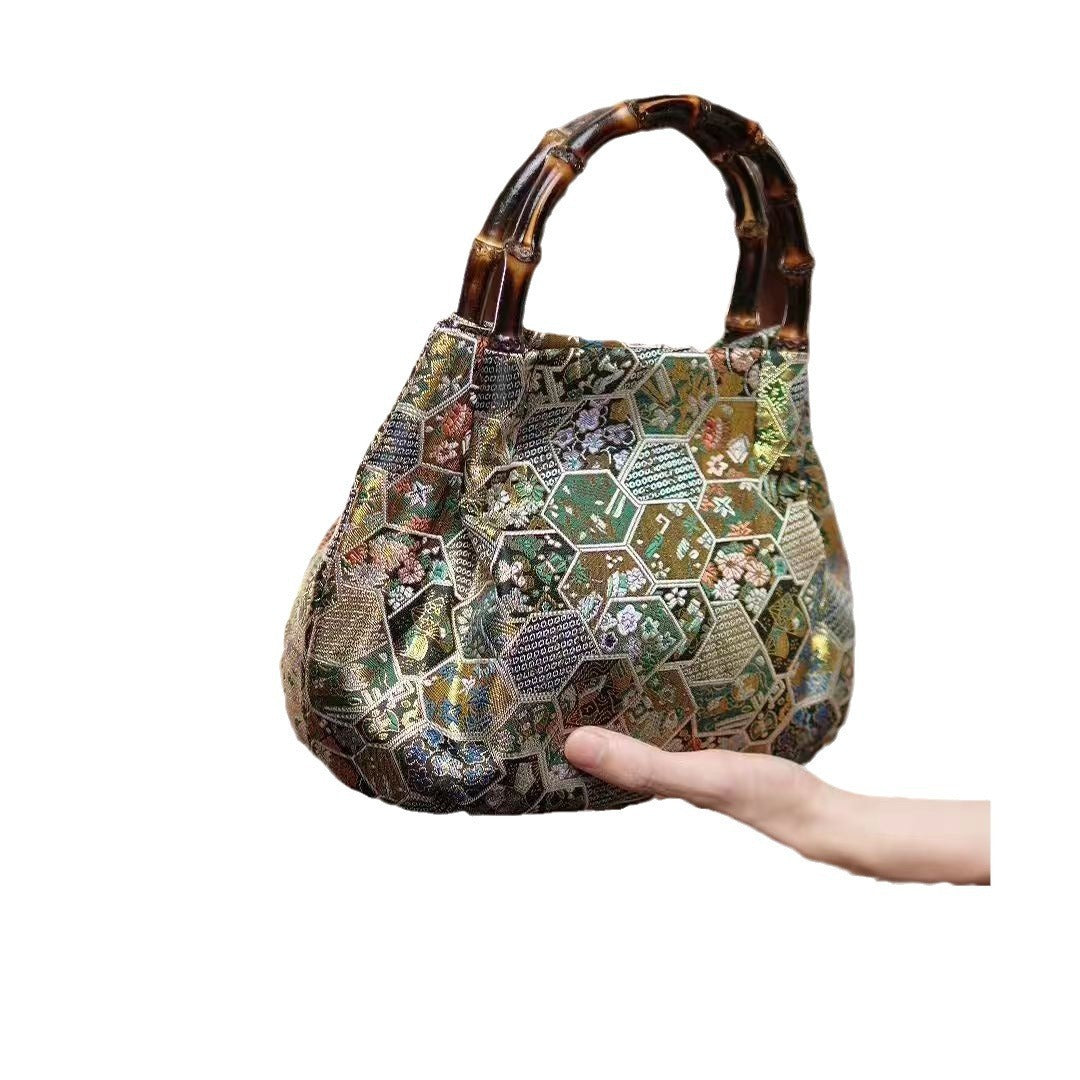 Women's Chinese Style Bamboo Jacquard Embroidery Ancient Elegant Women's Handbag