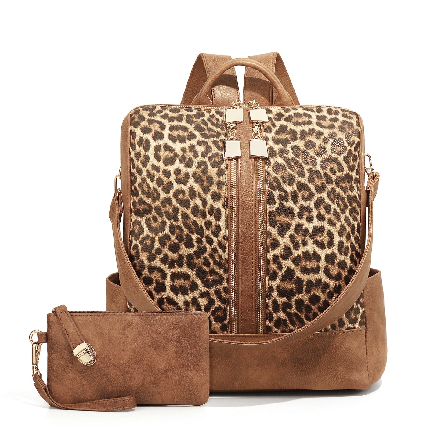 Women's Trendy Fashion Leopard Print Large Capacity Backpacks