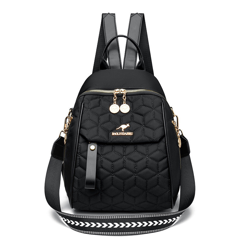 Women's Trendy Rhombus Embroidery Thread Oxford Cloth Women's Backpack