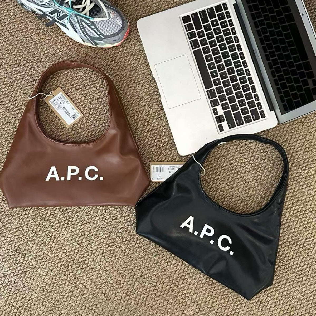 Women's & Men's Leather Canvas Shopping Underarm Bag