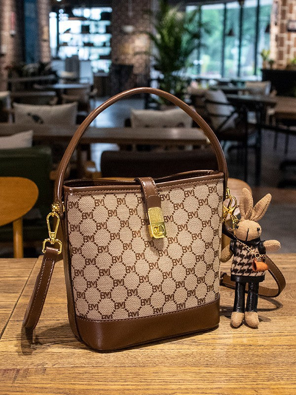 Women's Light Luxury Printed Fashion Portable Texture Bucket Bag