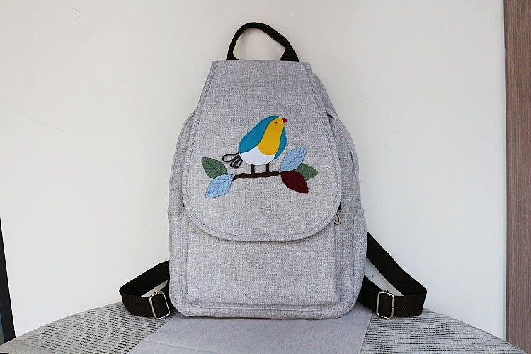 Women's Vintage Printing Wax Line Woven Fresh Women's Backpack
