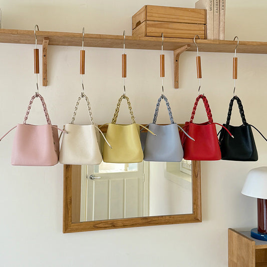Niche High-grade Food Basket Fashion Woven Portable Shoulder Bags