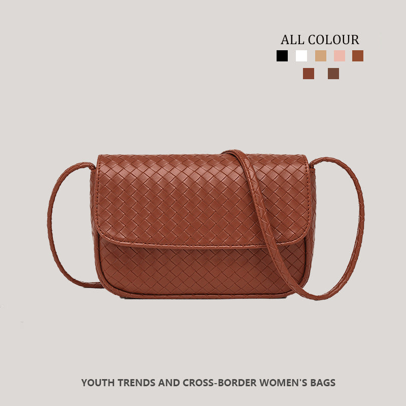 Women's Embossed Weaving Large Capacity Fashion Korean Women's Messenger Bag