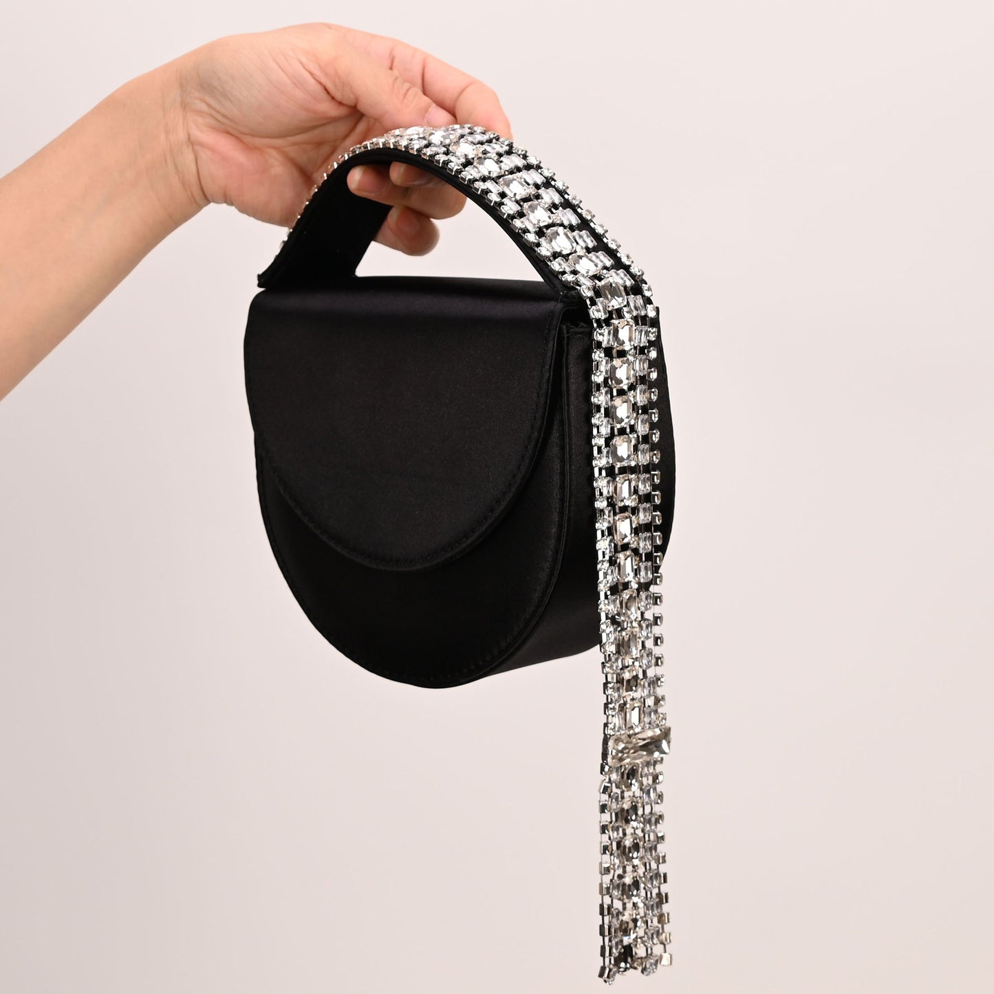 French Style Fairy Shiny Tassel Saddle Women's Shoulder Bag