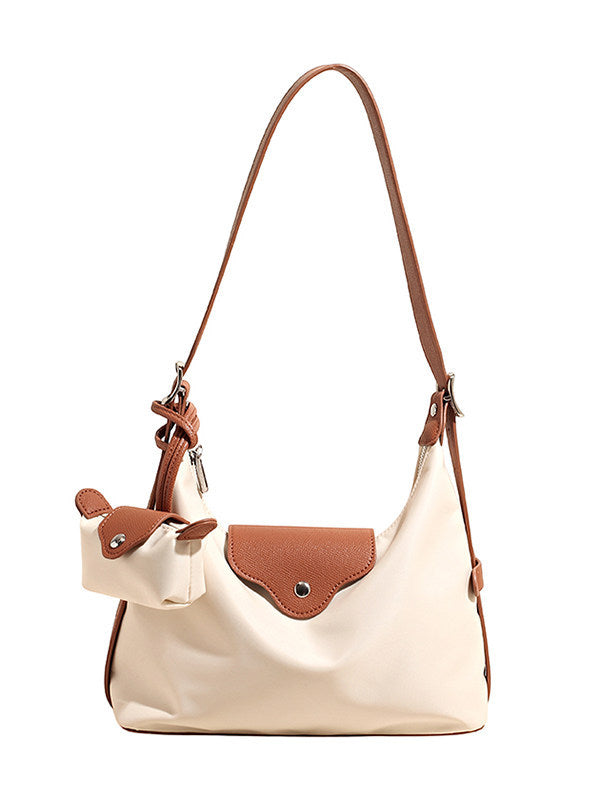 Nylon Cloth Underarm Commuter Color Contrast Bags