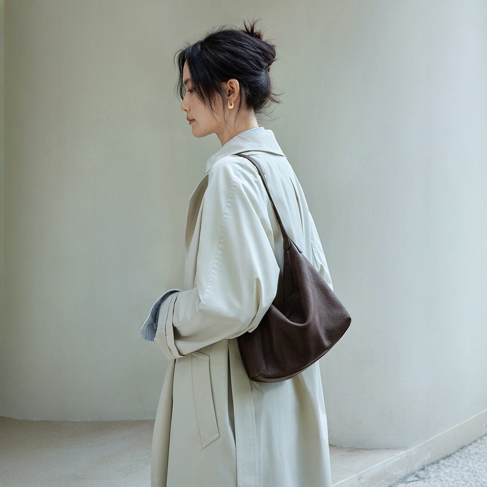 Women's Tanning Leather Underarm Classic Commuter Genuine Women's Shoulder Bag