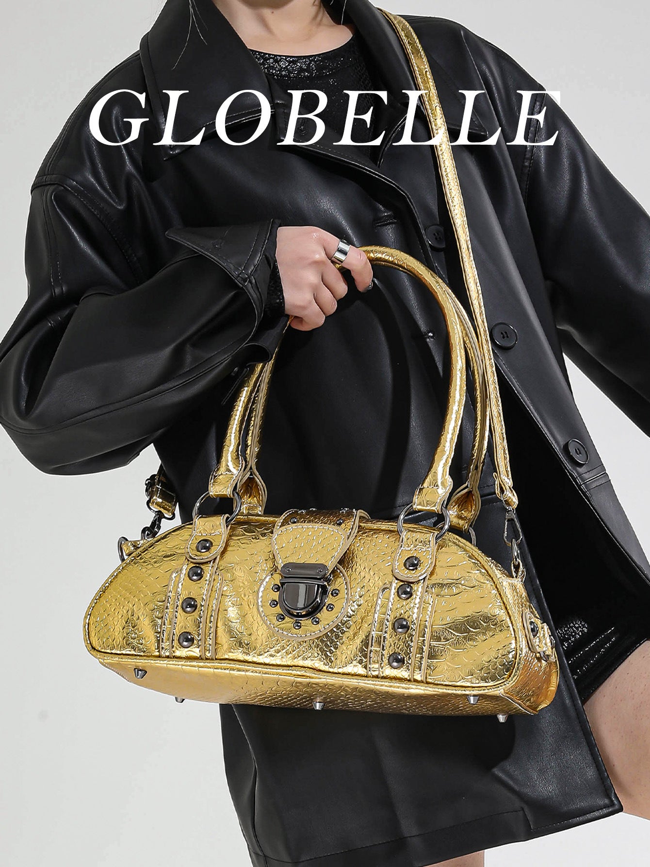 Underarm Fashion Snake Pattern Commuter Boston Retro Women's Shoulder Bag