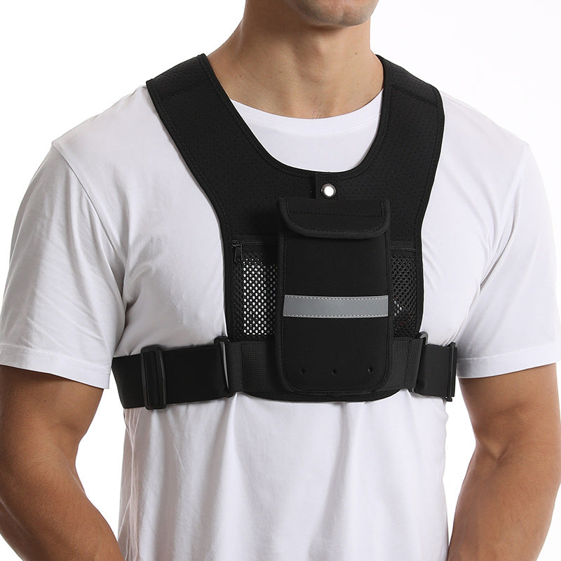 Unisex Reflective Vest Mobile Running Cycling Sports Backpack