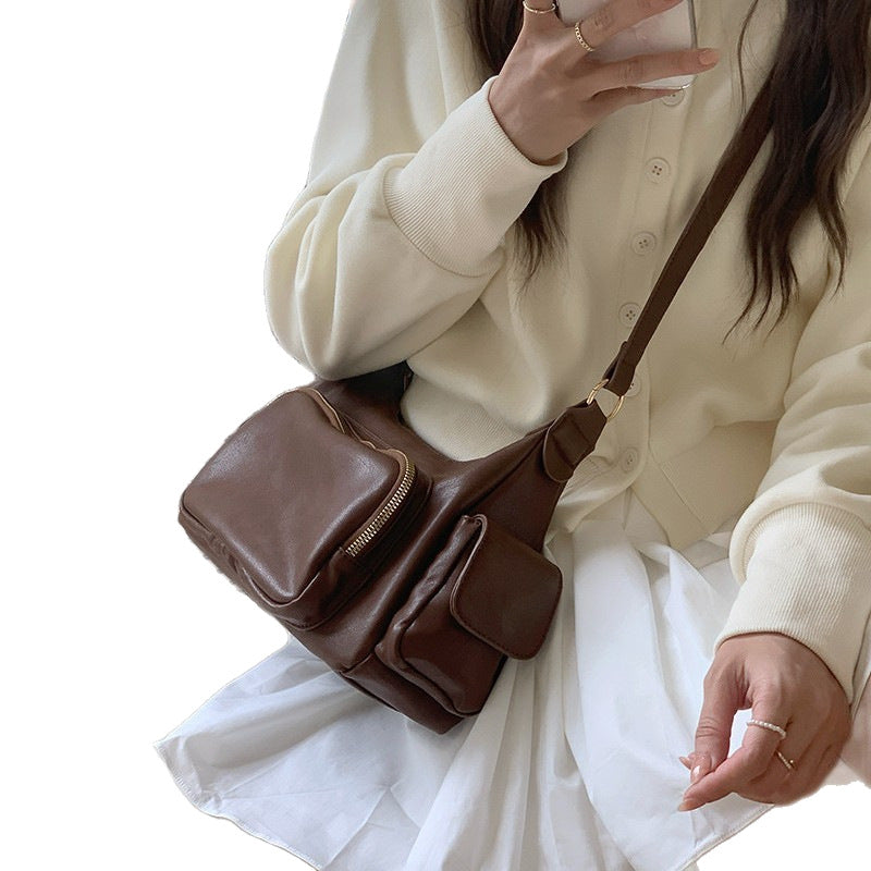 Women's Design American Retro Motorcycle Large Capacity Underarm Bag