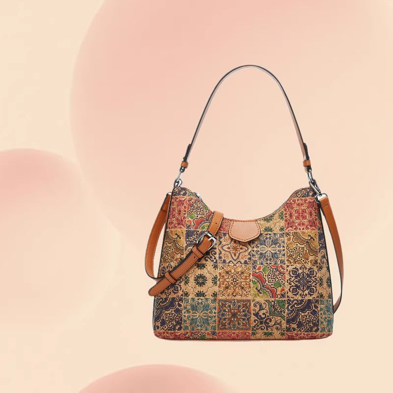 Retro Ethnic Style Cork Tree Leather Bags