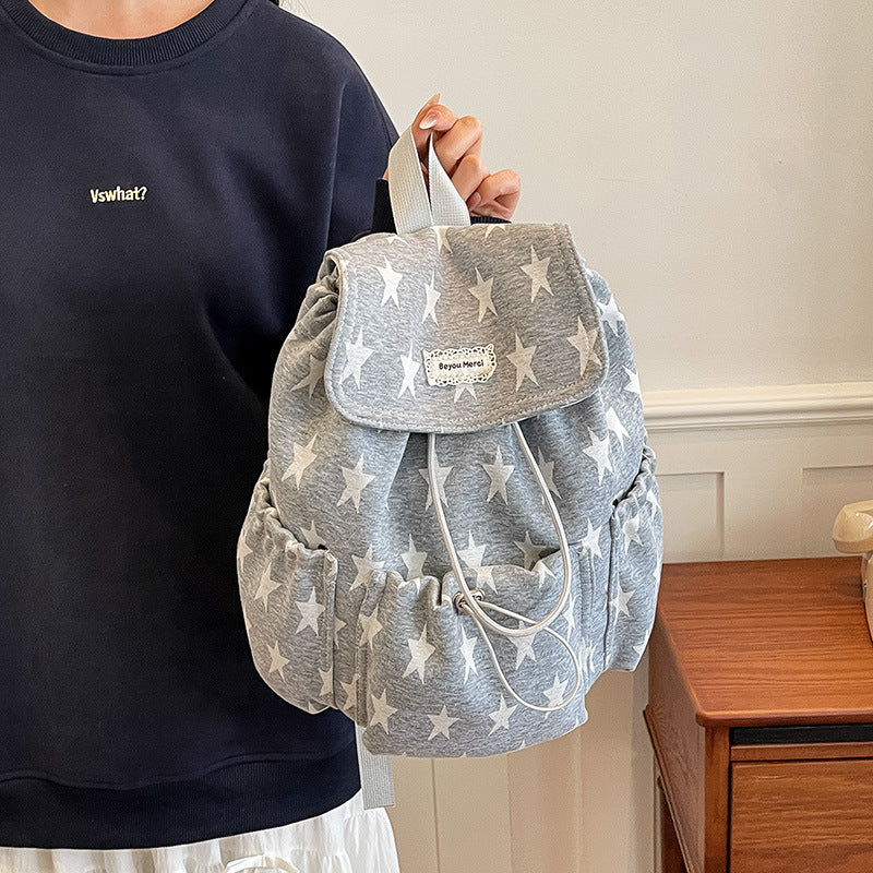 Women's Korean Style Design Star Stripes Good-looking Lightweight Backpacks