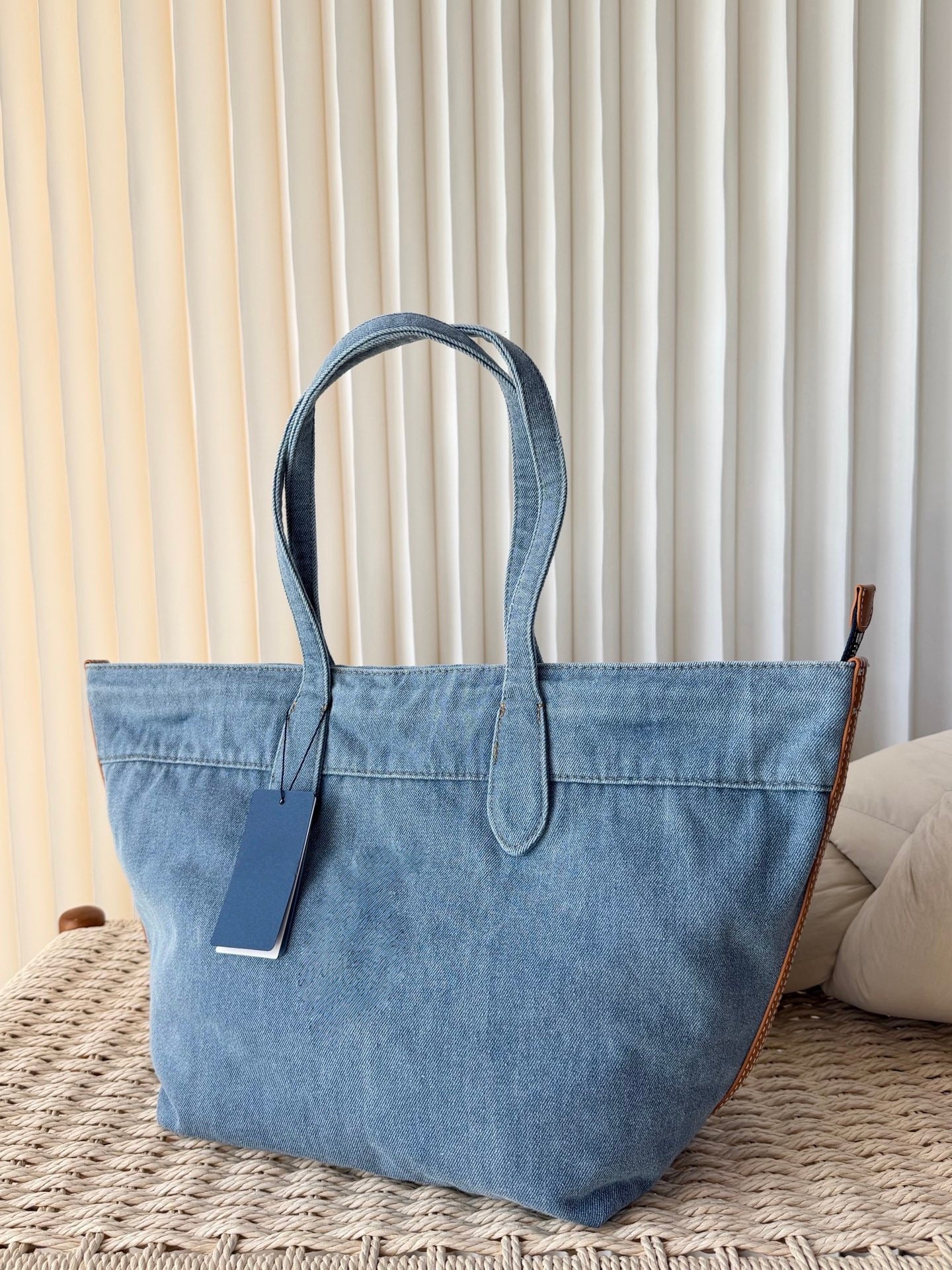Classic Water Denim Blue Daily Commuter Tote Bag