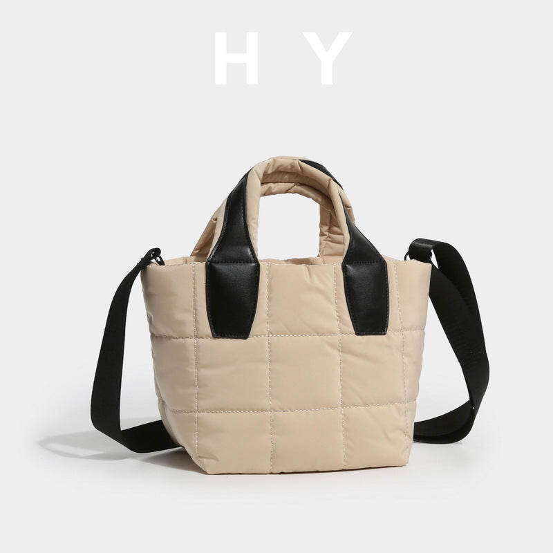 Women's Simple Lightweight Nylon Down Feel Diagonal Women's Handbag