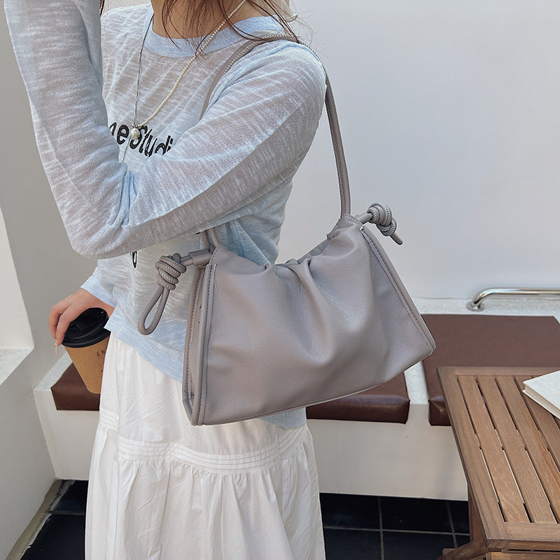 Women's Niche Pleated Soft Leather Cloud Idle Women's Shoulder Bag