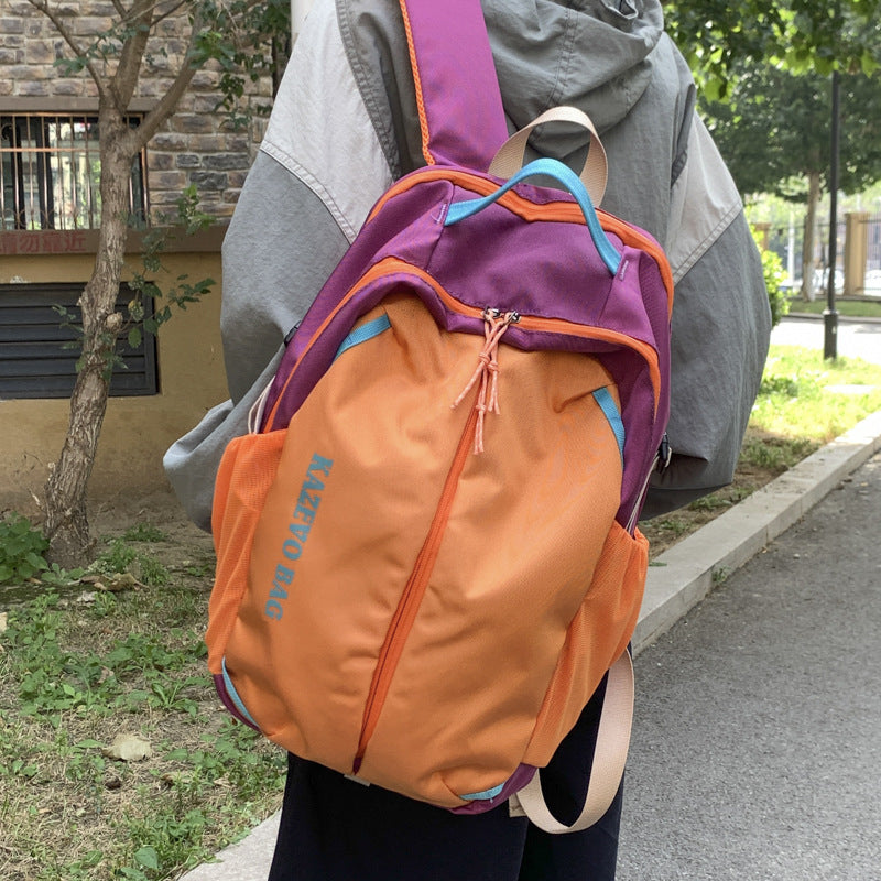 Style Good-looking Fresh Contrast Color Female Lightweight Leisure Backpack