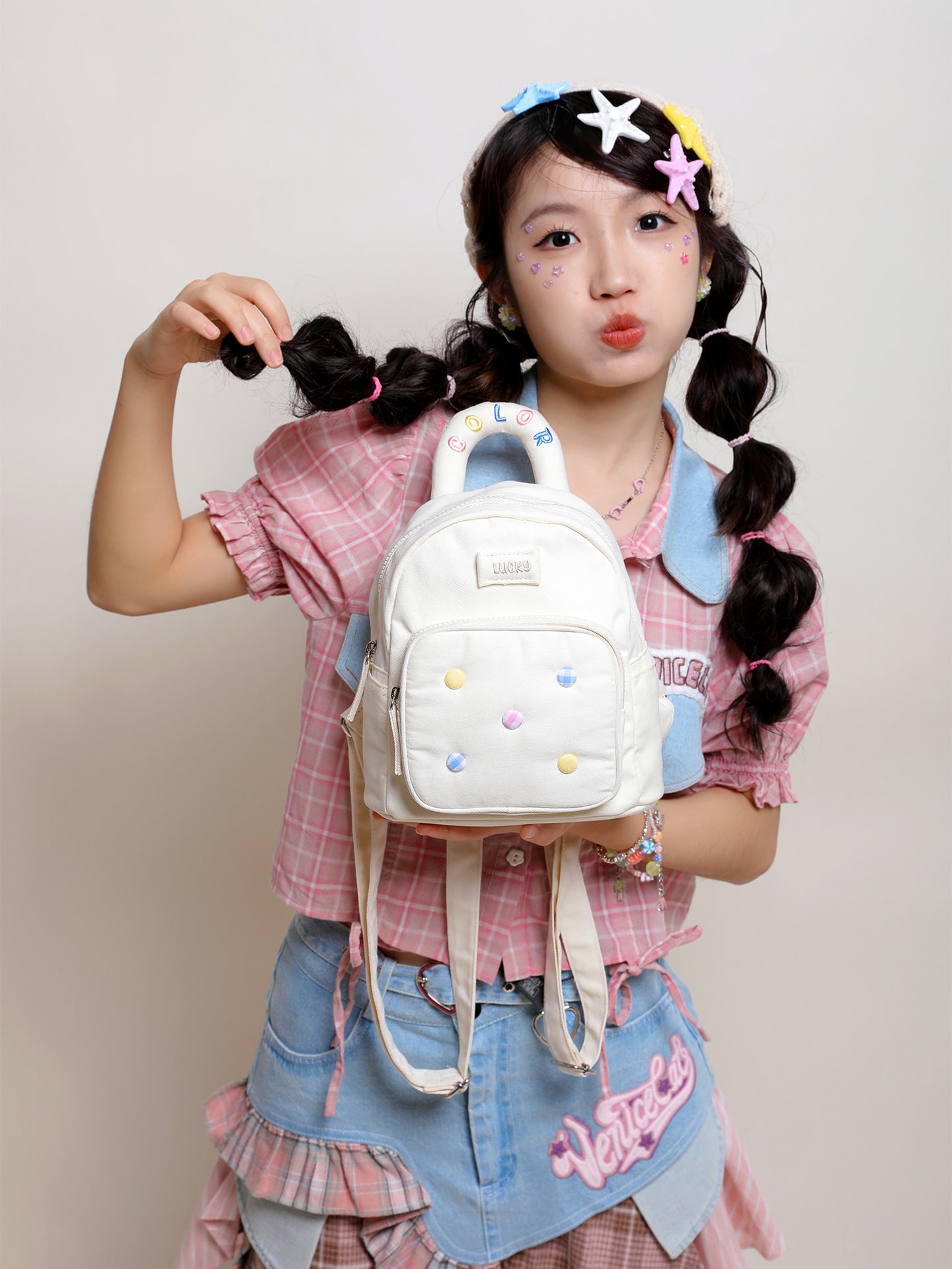 Summer Plaid Canvas Korean Color Dopamine Bags