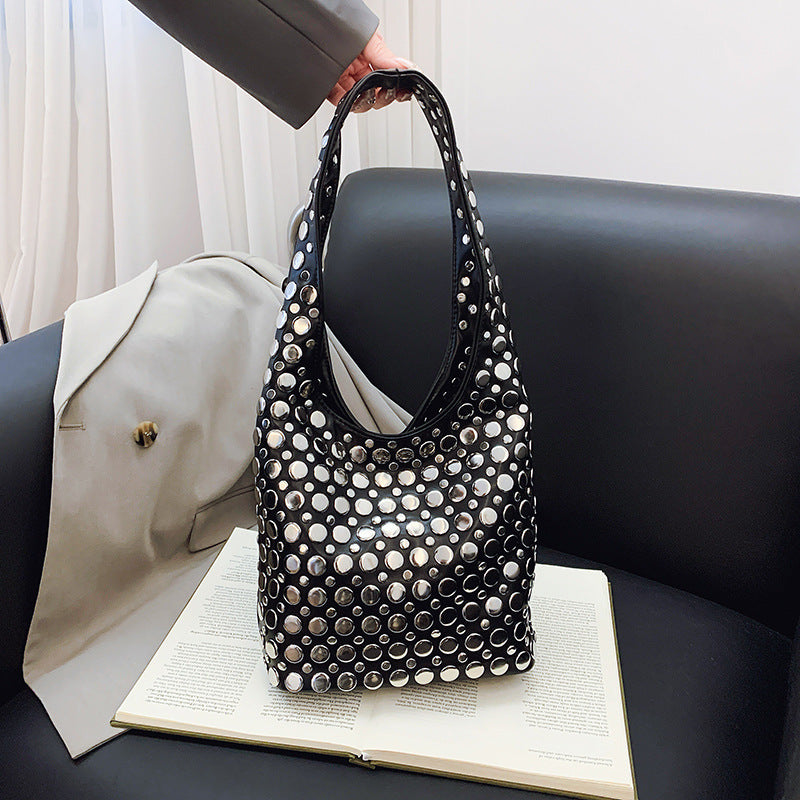 About Posture Leisure Cool Personality Dot Rivet Women's Shoulder Bag