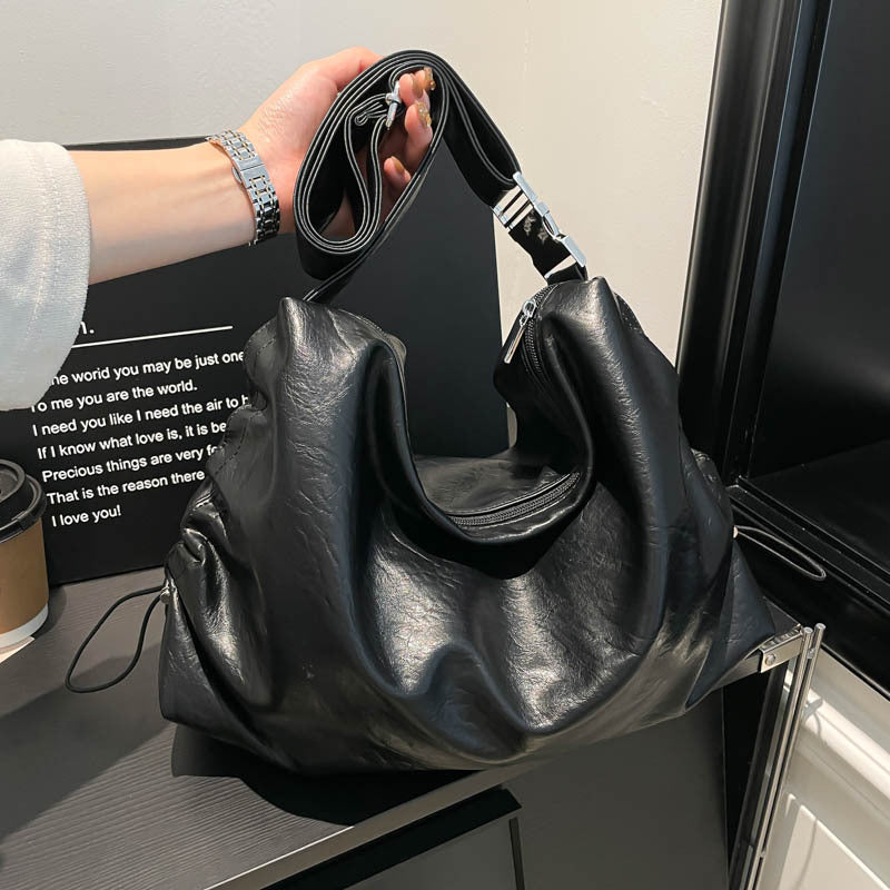 Western Style Large Capacity Solid Color Lazy Handbags