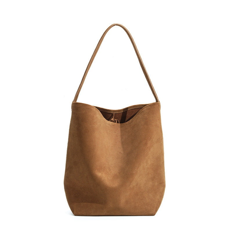 Women's Niche Genuine Leather Leisure Commute High-grade Large Bucket Bag