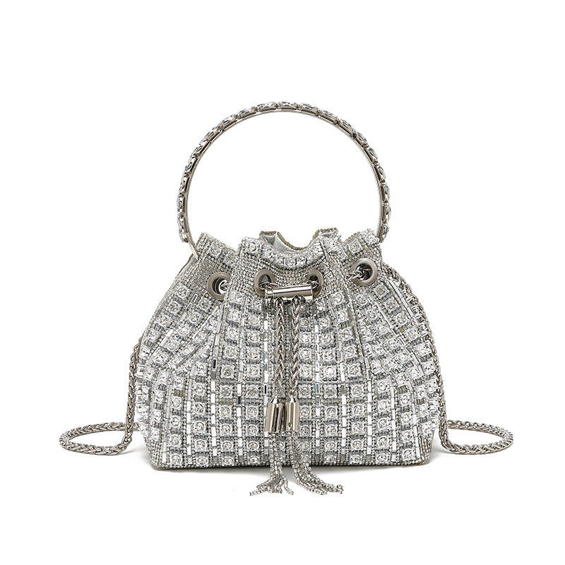 Women's Dinner Refined Rhinestone Chain Simple Fashion Bucket Bag