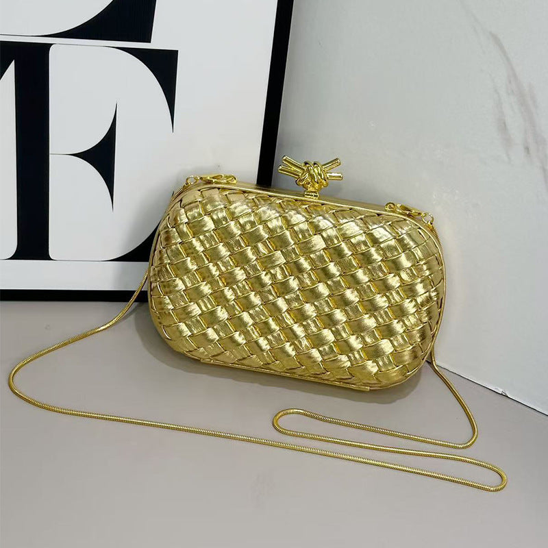 Women's Hand-woven Metal Chain Light Luxury Banquet Women's Shoulder Bag