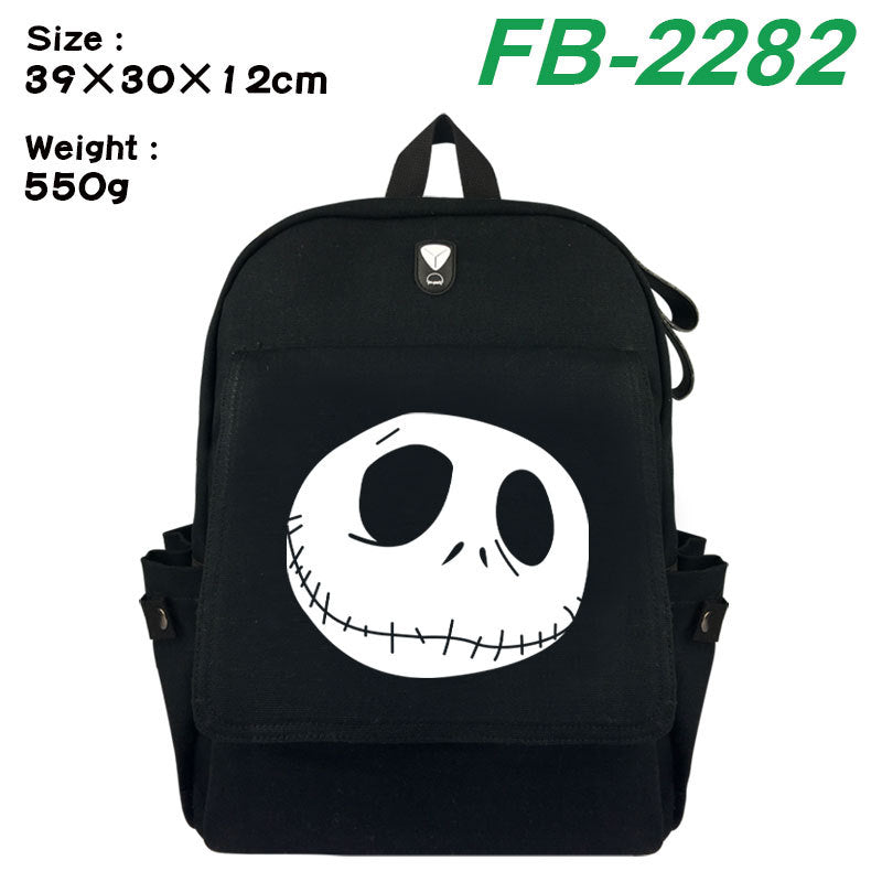 Christmas Night Horror Peripheral Printing Stylish Canvas Backpacks