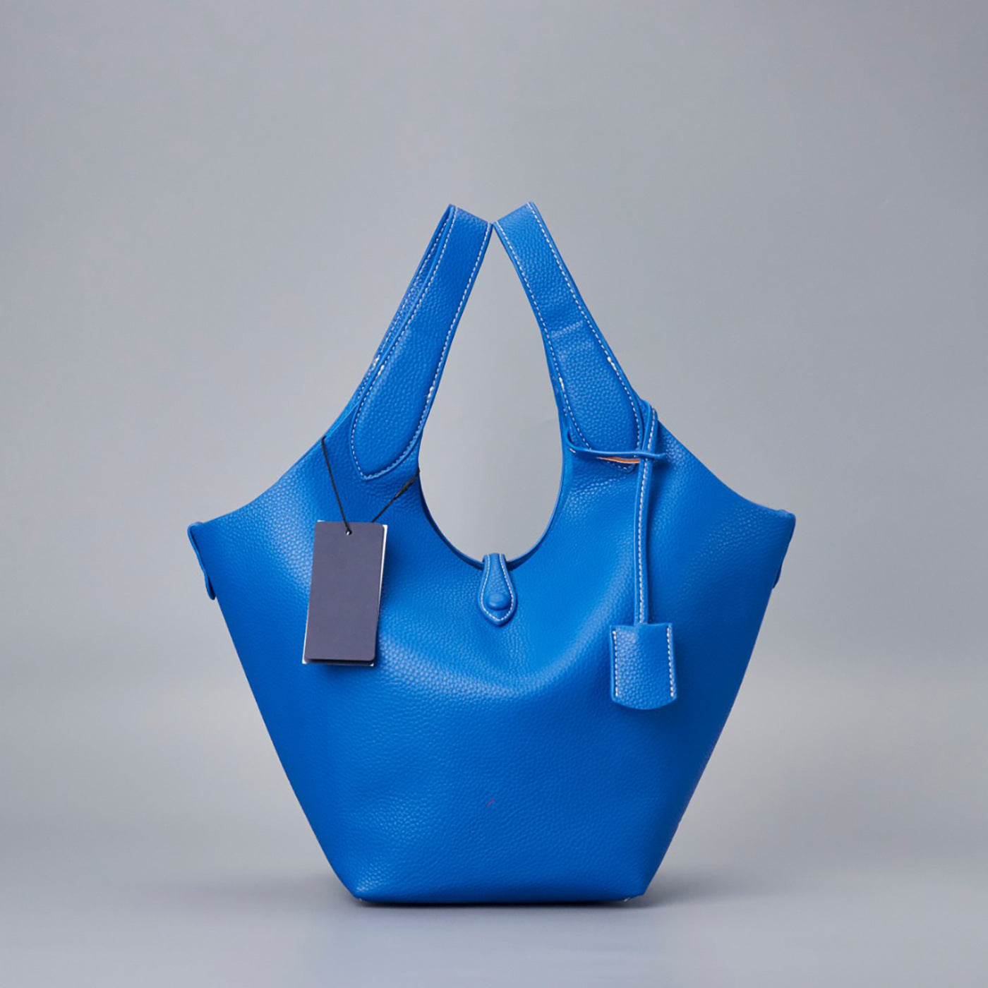 Single Fashion Soft Litchi Grain Cow Leather Tote Bags
