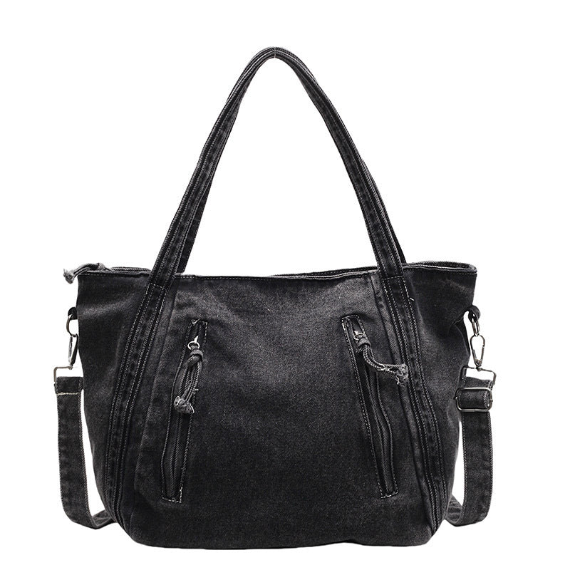 Women's Large Capacity Denim Summer Class Commuter Tote Bag