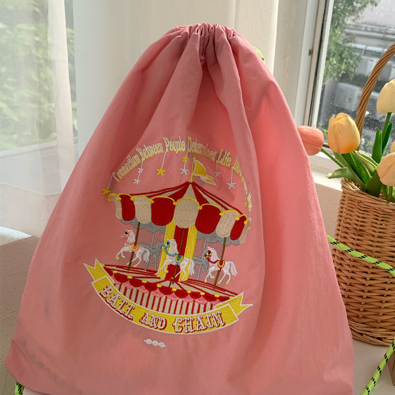 Style Fashion Cute Cartoon Environmental Protection Drawstring Women's Backpack