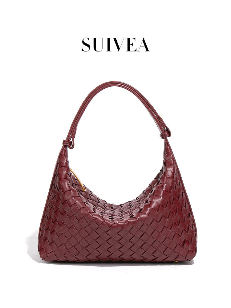 Women's Large Capacity Underarm Design Woven Simple Style Women's Handbag