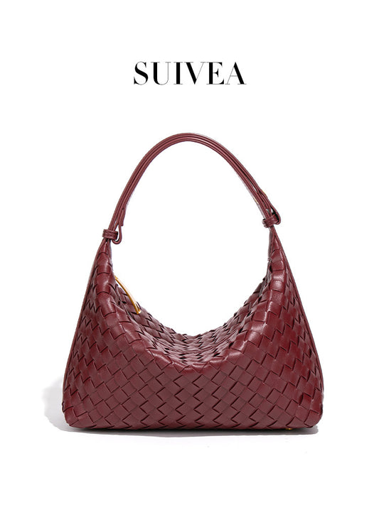 Women's Large Capacity Underarm Design Woven Simple Style Women's Handbag
