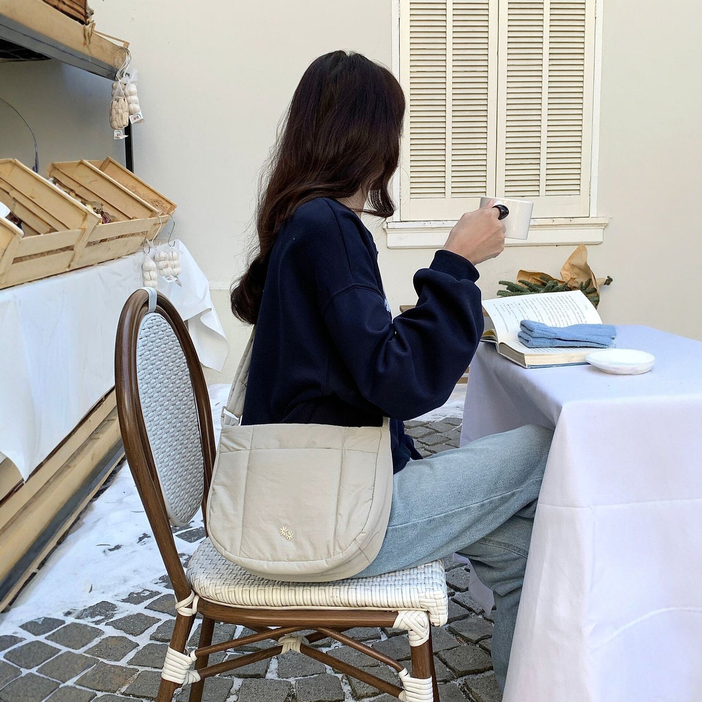 Women's Korean Style Idle Nylon Cloth Dumpling Shoulder Bags