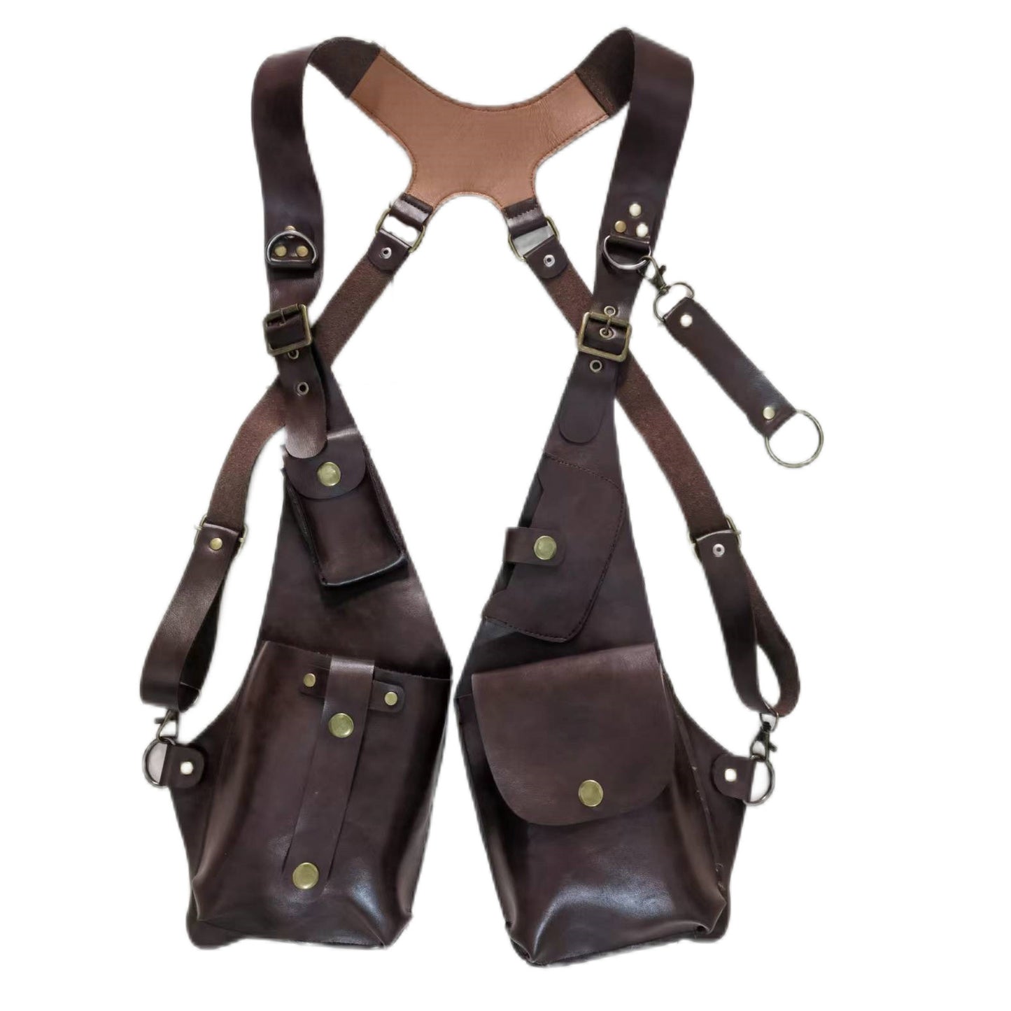 Women's & Men's Vintage Leather Strap Mobile Underarm Bag
