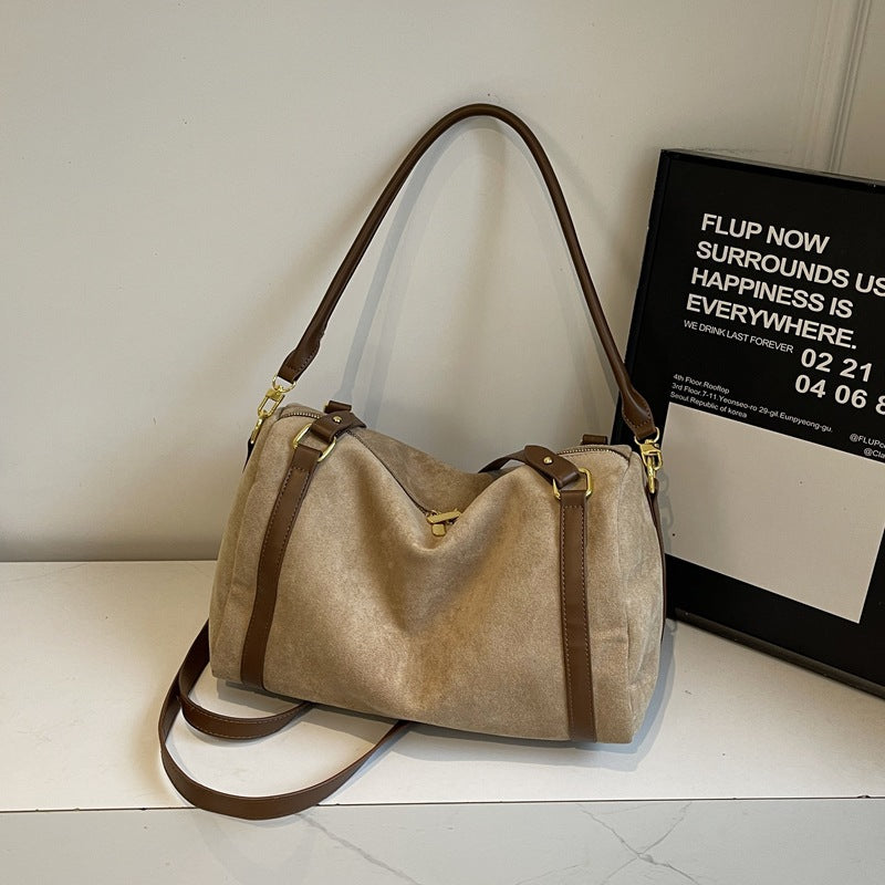 Loose Suede Large Capacity Pillow Niche Retro Women's Messenger Bag