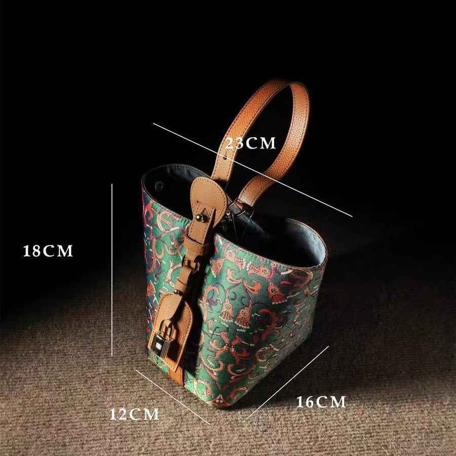Chinese Style Shu Jin Vegetable Basket National Cheongsam Song Dynasty Women's Shoulder Bag