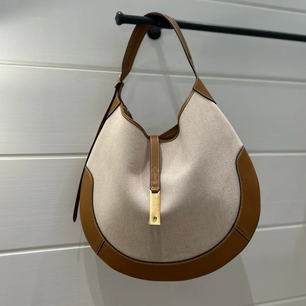 Stitching Leather Lazy Old Money Style Tote Bag