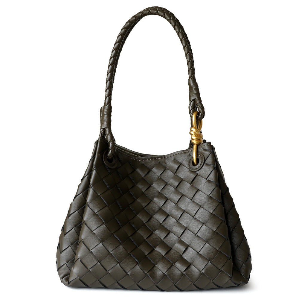 Women's Shu Parachute Cowhide Woven Metal For Bucket Bag