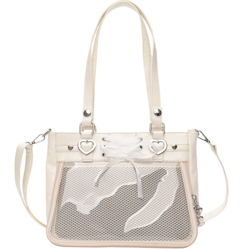 Women's Large Capacity Cartoon Fashion Transparent Hand Backpacks