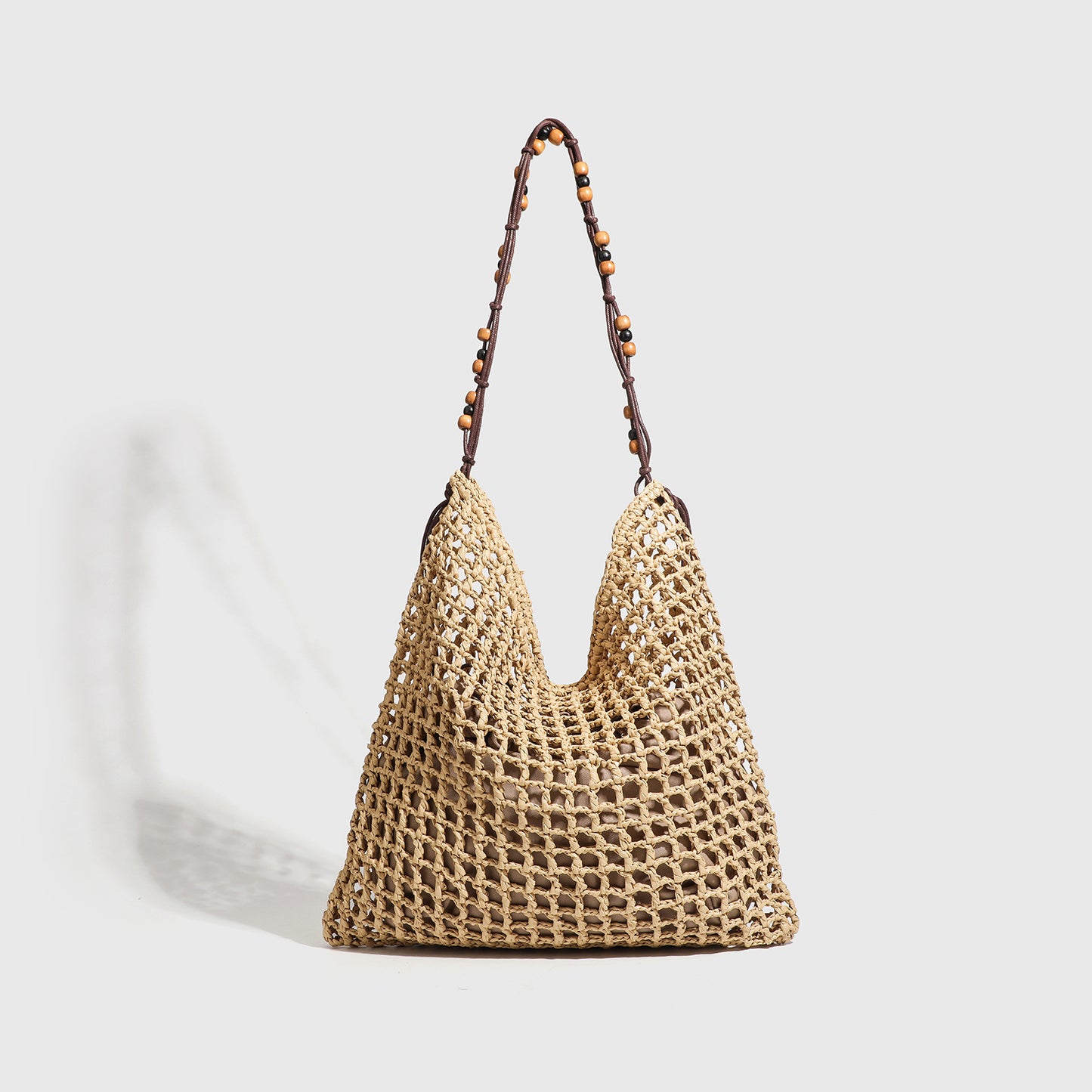 Women's Beach Raffia Woven Beaded Retro Underarm Large Women's Shoulder Bag
