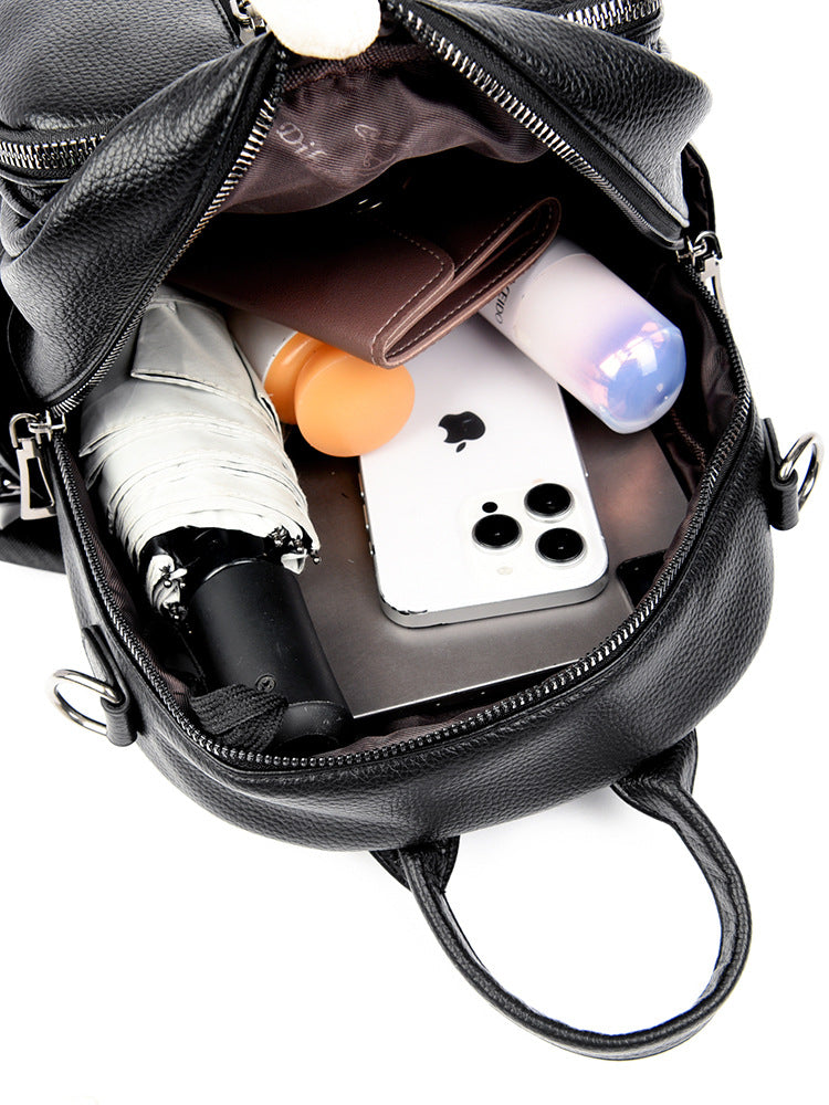 Women's Korean Style Trendy Fashion Solid Color Soft Women's Backpack