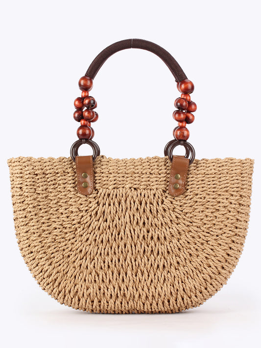 Women's Straw Woven Versatile Daily Commuter Seaside Vacation Bags