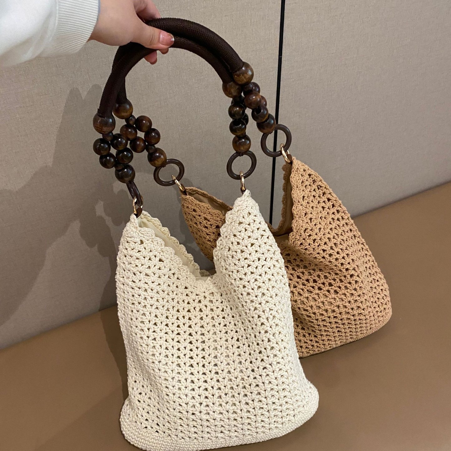 Women's Seaside Vacation Beach High Sense Niche Hand-woven Women's Shoulder Bag
