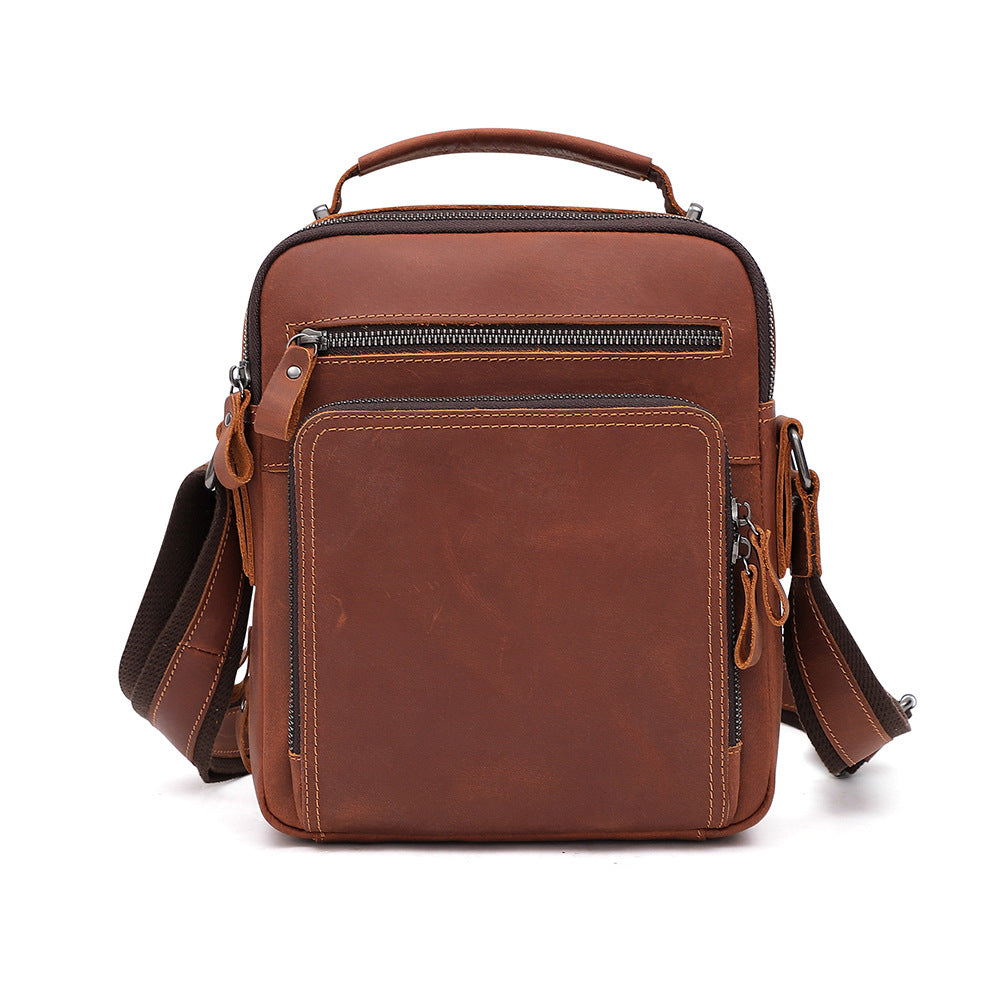 Men's Leather Retro Cowhide Large Capacity Multifunctional Men's Messenger Bag