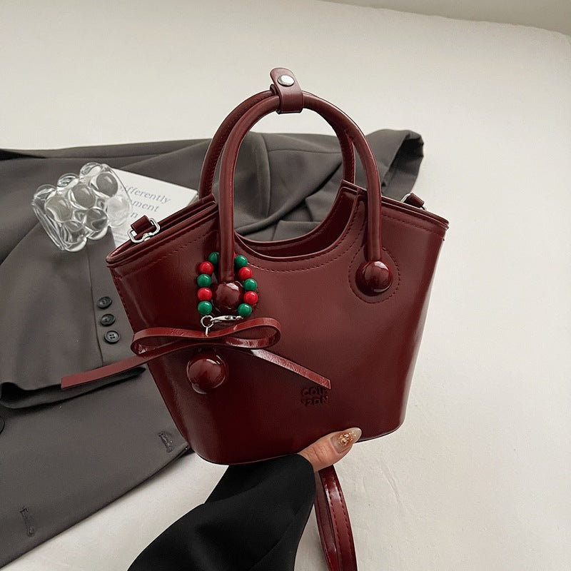 Women's Korean Style Niche Portable Spring Daily Commuter Bucket Bag